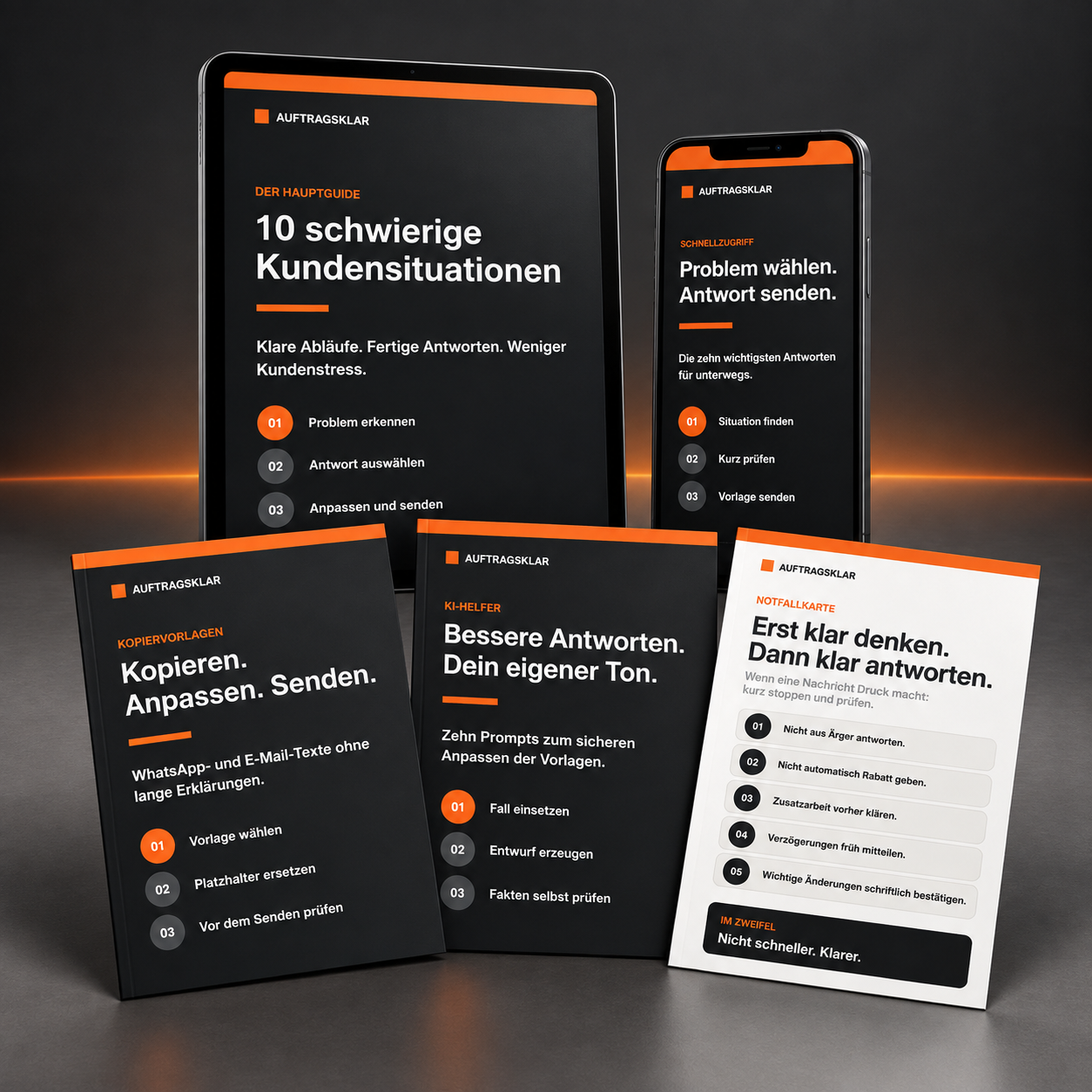 Das vollständige AUFTRAGSKLAR-Paket mit fünf digitalen Produkten